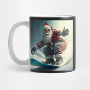 Santa on a snowboard Mug